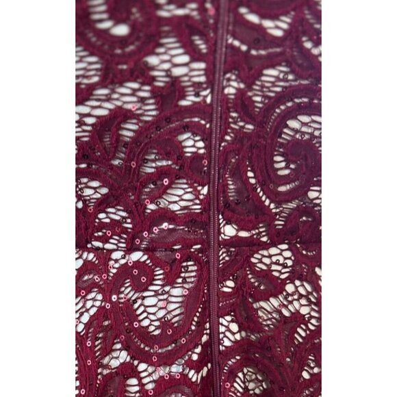 (5 for $25) My Michelle Red Lace & Sequin Sleeveless Fit & Flare Dress Size 5 - Picture 6 of 6